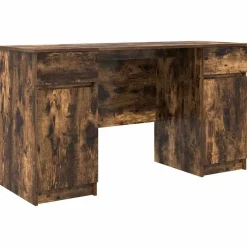 Kantoormeubelen*vidaXL Bureau met lade 140 x 49 x 76 cm Bewerkt hout Gerookt eiken