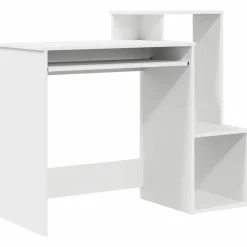 Kantoormeubelen*vidaXL Bureau met lade met plank 106 x 41 x 88.5 cm Bewerkt hout Wit