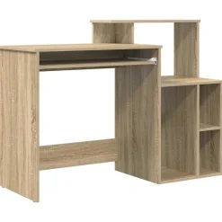 Kantoormeubelen*vidaXL Bureau met lade 120,5 x 44 x 88,5 cm Bewerkt hout Sonoma eiken