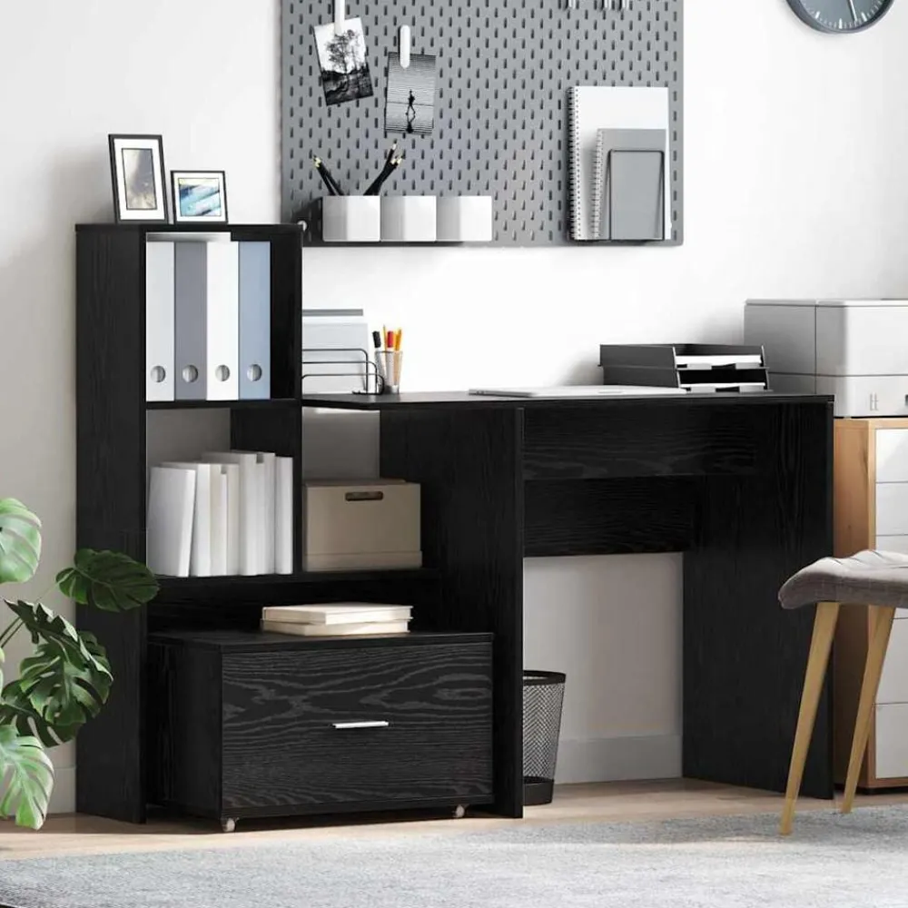 Bureau met lade 131,5 x 50 x 106,5 cm Bewerkt hout>vidaXL