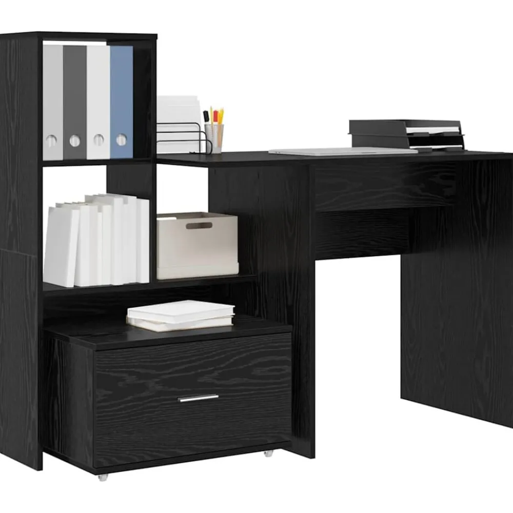 Bureau met lade 131,5 x 50 x 106,5 cm Bewerkt hout>vidaXL