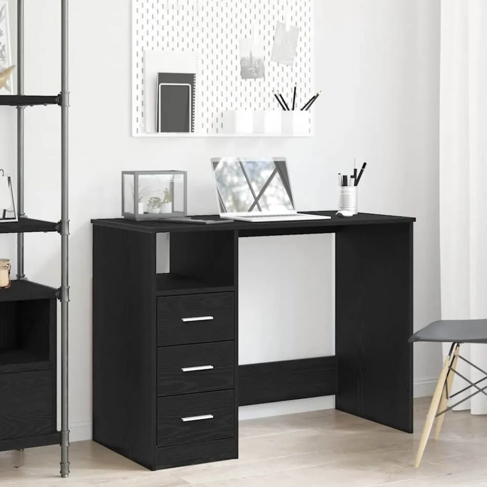 Bureau met lades 102x50x76 cm bewerkt hout kleur>vidaXL Online