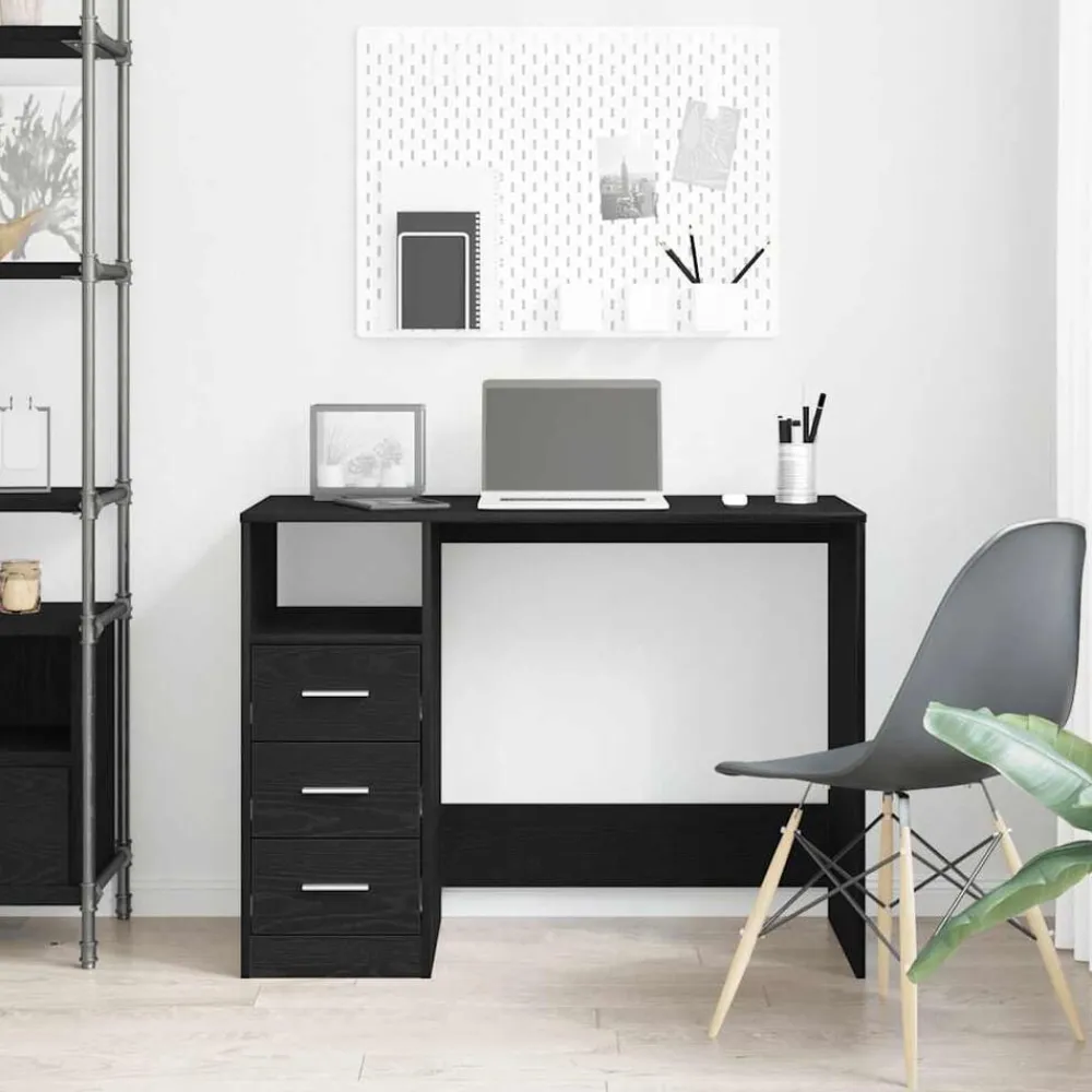 Bureau met lades 102x50x76 cm bewerkt hout kleur>vidaXL Online