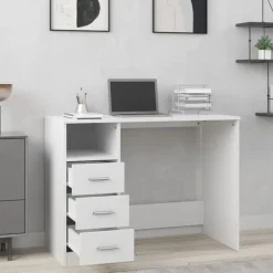 Bureau met lades 102x50x76 cm bewerkt hout><noscript><img width=