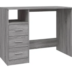 Bureau met lades 102x50x76 cm bewerkt hout eiken>vidaXL Online