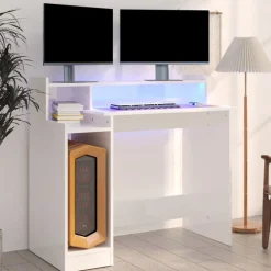 Bureau met LED-verlichting 97x45x90 cm hout>vidaXL Hot