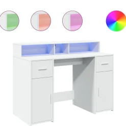 Bureau met LED-verlichting 120x55x91 cm bewerkt hout>vidaXL Hot