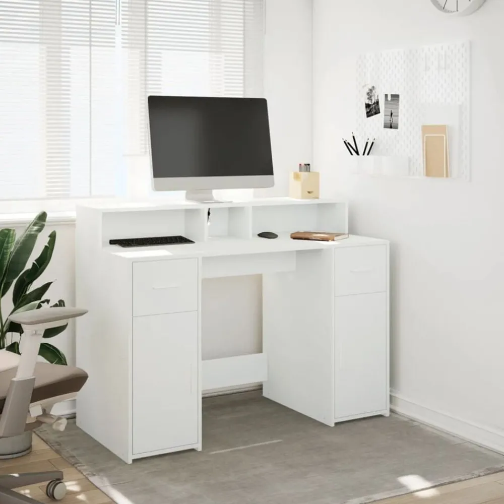 Bureau met LED-verlichting 120x55x91 cm bewerkt hout>vidaXL Hot