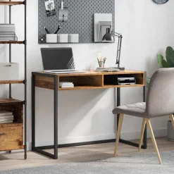 Bureau met opslag 100 x 50 x 75 cm Bewerkt hout>vidaXL
