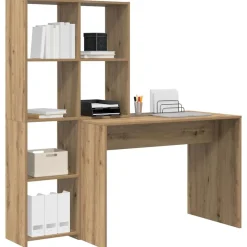 Bureau met plank Artisan Eiken 138,5 x 55 x 143 cm Bewerkt hout><noscript><img width=