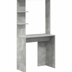 Bureau met plank Beton Grijs 78,5 x 37 x 154,5 cm Bewerkt hout>vidaXL Clearance
