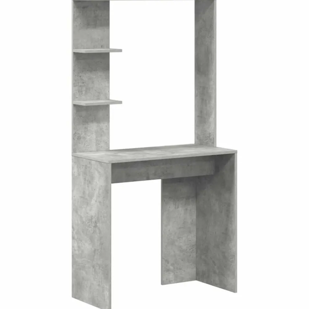 Bureau met plank Beton Grijs 78,5 x 37 x 154,5 cm Bewerkt hout>vidaXL Clearance