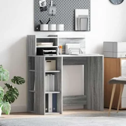 Bureau met plank 90 x 48 x 101,5 cm Bewerkt hout>vidaXL Outlet