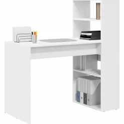 Bureau met plank met opslag 113 x 54 x 120 cm Bewerkt hout><noscript><img width=