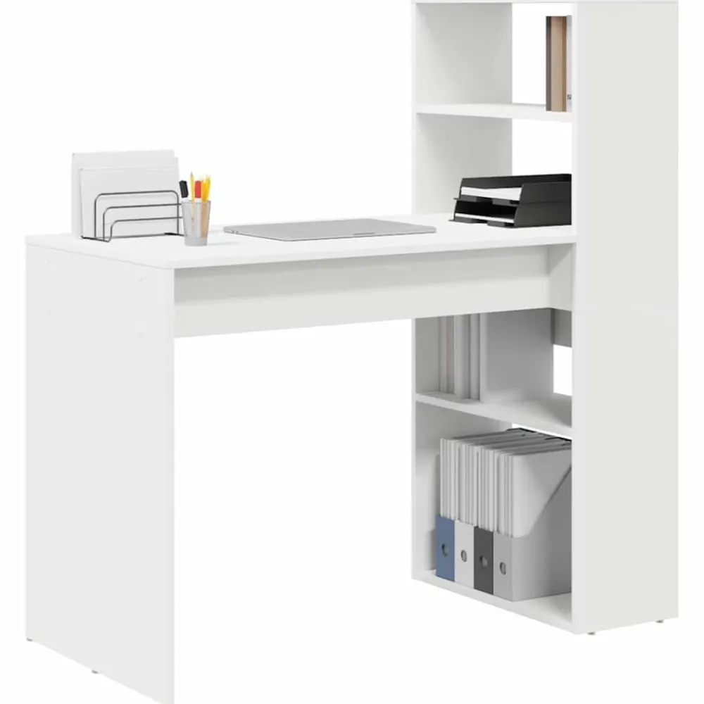 Bureau met plank met opslag 113 x 54 x 120 cm Bewerkt hout>vidaXL