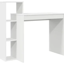Kantoormeubelen*vidaXL Bureau met plank met opslag 100 x 40 x 90 cm Bewerkt hout Wit