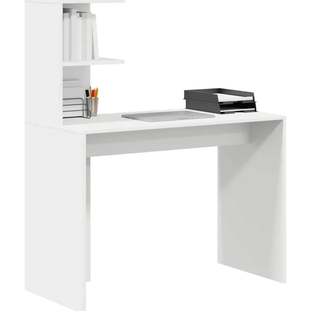 Bureau met plank met opslag 102 x 50 x 124 cm Bewerkt hout>vidaXL Clearance