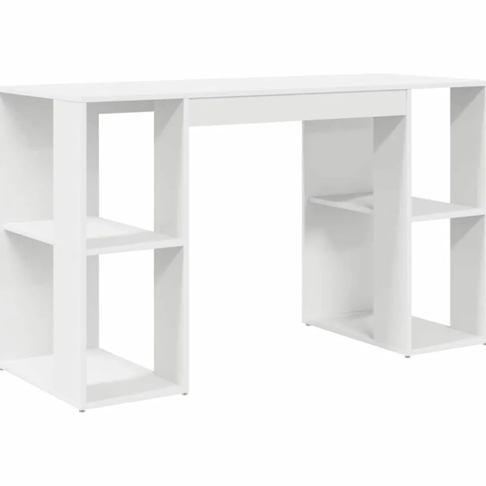 Bureau met plank met opslag 130 x 50.5 x 75 cm Bewerkt hout>vidaXL Sale