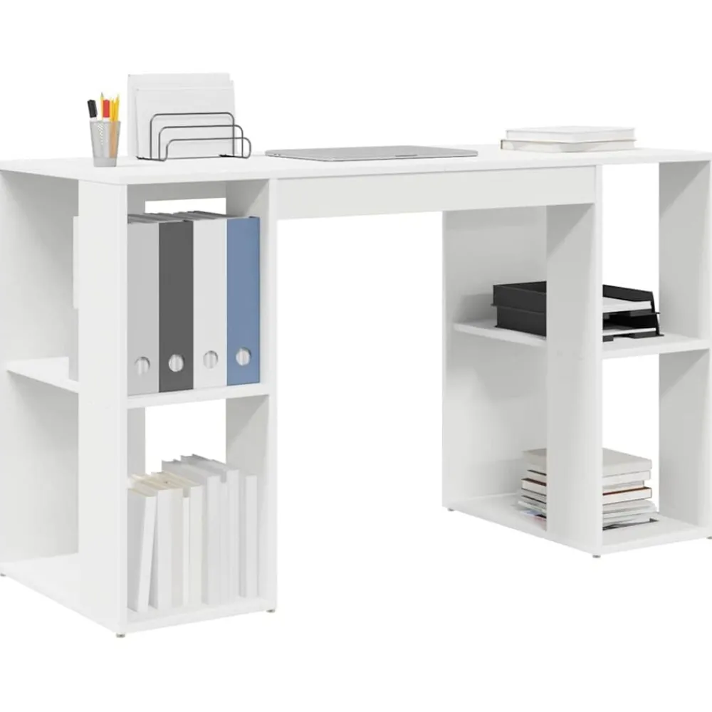 Bureau met plank met opslag 130 x 50.5 x 75 cm Bewerkt hout>vidaXL Sale