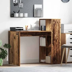 Bureau met plank 108 x 55 x 103.5 cm Bewerkt hout>vidaXL Best