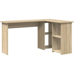 Kantoormeubelen*vidaXL Bureau met plank 142 x 102 x 73 cm Bewerkt hout Sonoma eiken