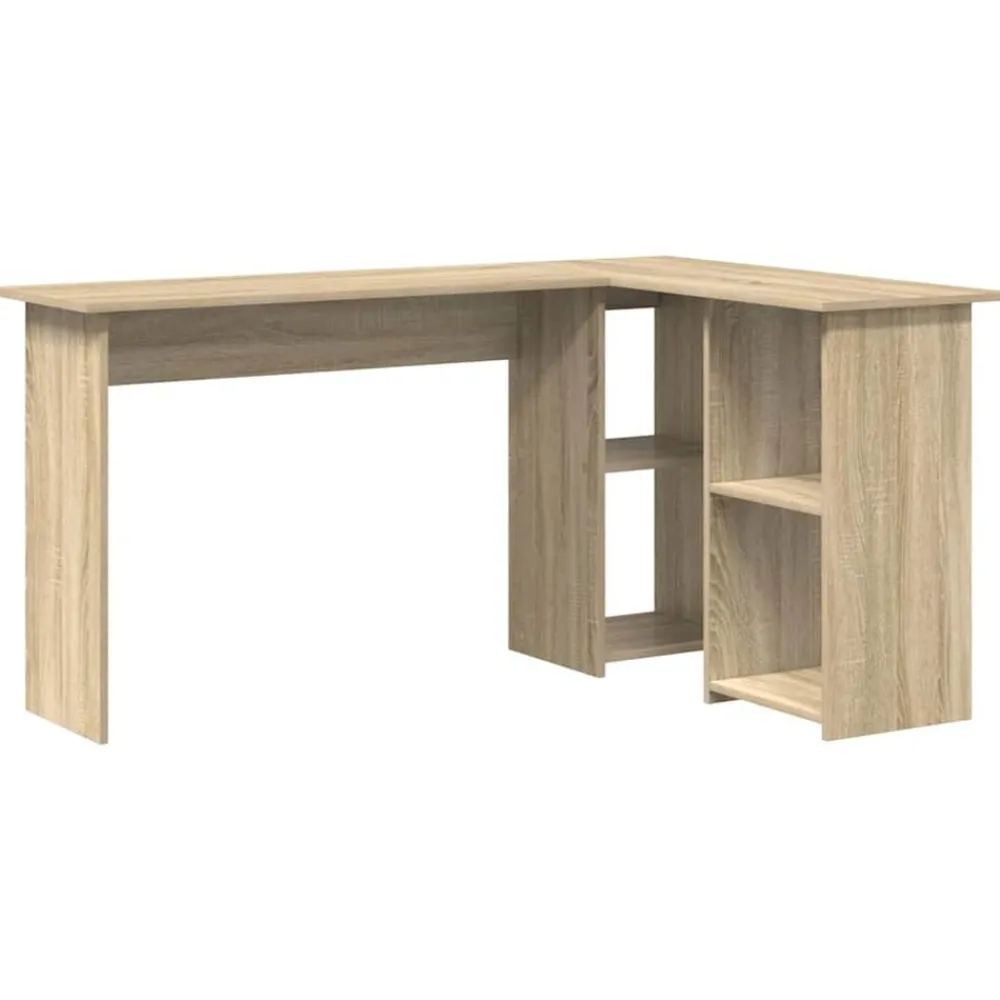 Kantoormeubelen*vidaXL Bureau met plank 142 x 102 x 73 cm Bewerkt hout Sonoma eiken