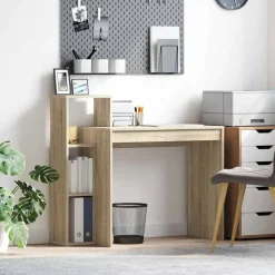 Bureau met plank 100 x 40 x 90 cm Bewerkt hout>vidaXL