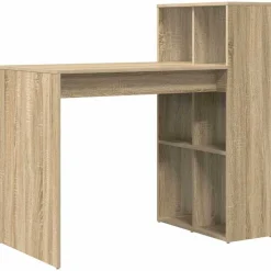 Kantoormeubelen*vidaXL Bureau met plank 108 x 55 x 103.5 cm Bewerkt hout Sonoma eiken