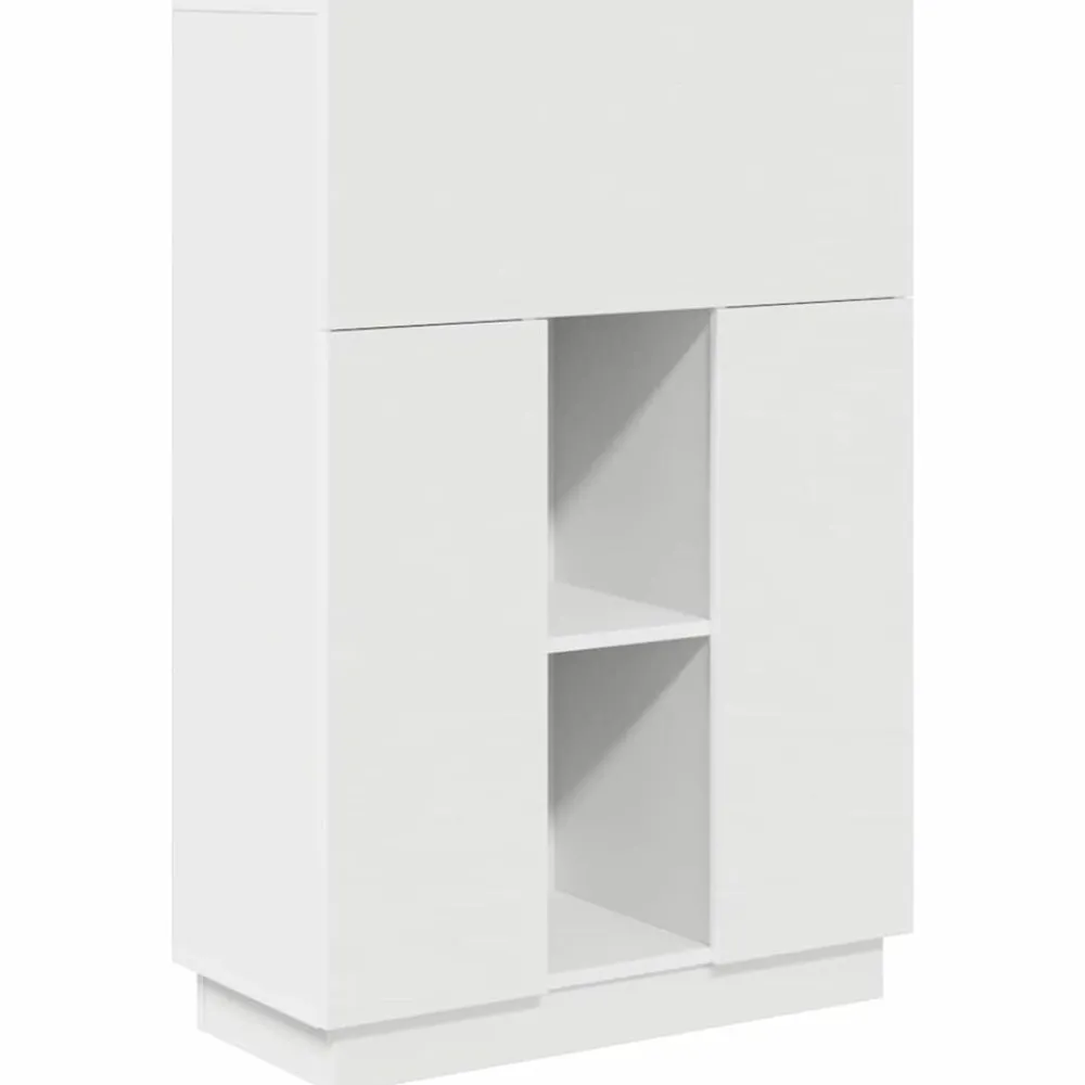 Kantoormeubelen*vidaXL Bureau met plank 71,5 x 31,5 x 106,5 cm Bewerkt hout Wit
