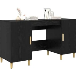 Bureau met plank 140 x 50 x 75 cm Bewerkt hout><noscript><img width=