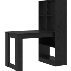 Bureau met plank 122 x 67 x 145 cm Bewerkt hout>vidaXL Discount