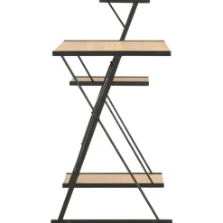 Kantoormeubelen*vidaXL Bureau met schap 116x50x93 cm kleurig Zwart en eiken