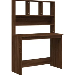 Bureau met schappen 102x45x148 cm bewerkt hout bruineikenkleur>vidaXL Outlet