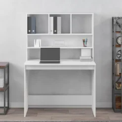 Bureau met schappen 102x45x148 cm bewerkt hout><noscript><img width=