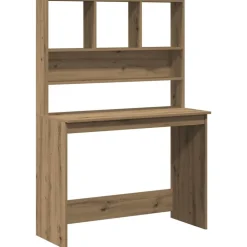 Kantoormeubelen*vidaXL Bureau met schappen 102x45x148 cm bewerkt hout artisanaal eiken artisanaal eikenkleurig