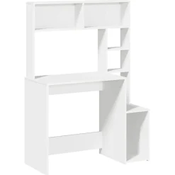 Kantoormeubelen*vidaXL Bureau met schappen 100x45x140 cm bewerkt hout Wit