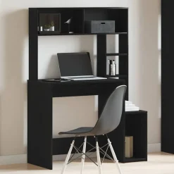 Bureau met schappen 100x45x140 cm bewerkt hout><noscript><img width=