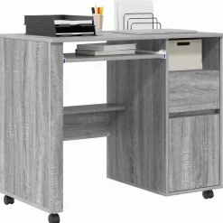 Bureau met Wielen 91 x 50 x 77 cm Bewerkt hout><noscript><img width=
