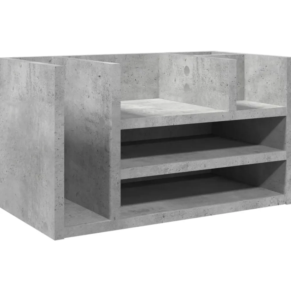 Kantoorartikelen*vidaXL Bureau organiser 44,5x24x25 cm bewerkt hout Betongrijs