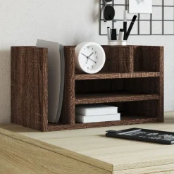 Kantoorartikelen*vidaXL Bureau organiser 44,5x24x25 cm bewerkt hout bruin eikenkleur