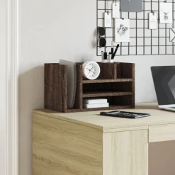 Kantoorartikelen*vidaXL Bureau organiser 44,5x24x25 cm bewerkt hout bruin eikenkleur