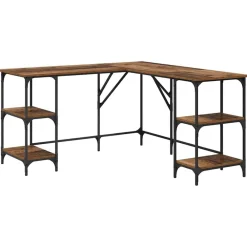 Bureau 139 x 139 x 75 cm Bewerkt hout>vidaXL