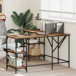 Bureau 139 x 139 x 75 cm Bewerkt hout>vidaXL