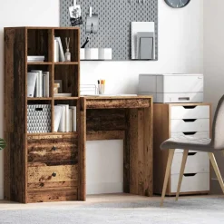 Kantoormeubelen*vidaXL Bureau Oudhout 60 x 40 x 76 cm Oud hout