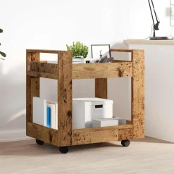 Trolleys*vidaXL Bureau Trolley 60 x 45 x 60 cm Bewerkt hout Oud hout