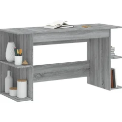 Kantoormeubelen*vidaXL Bureau 140x50x75 cm bewerkt hout eikenkleurig Grijs sonoma