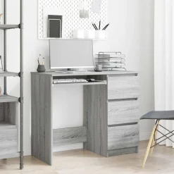 Bureau 90x45x76 cm bewerkt hout eikenkleurig>vidaXL Clearance