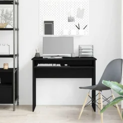 Kantoormeubelen*vidaXL Bureau 90x50x74 cm bewerkt hout kleur Zwart eiken