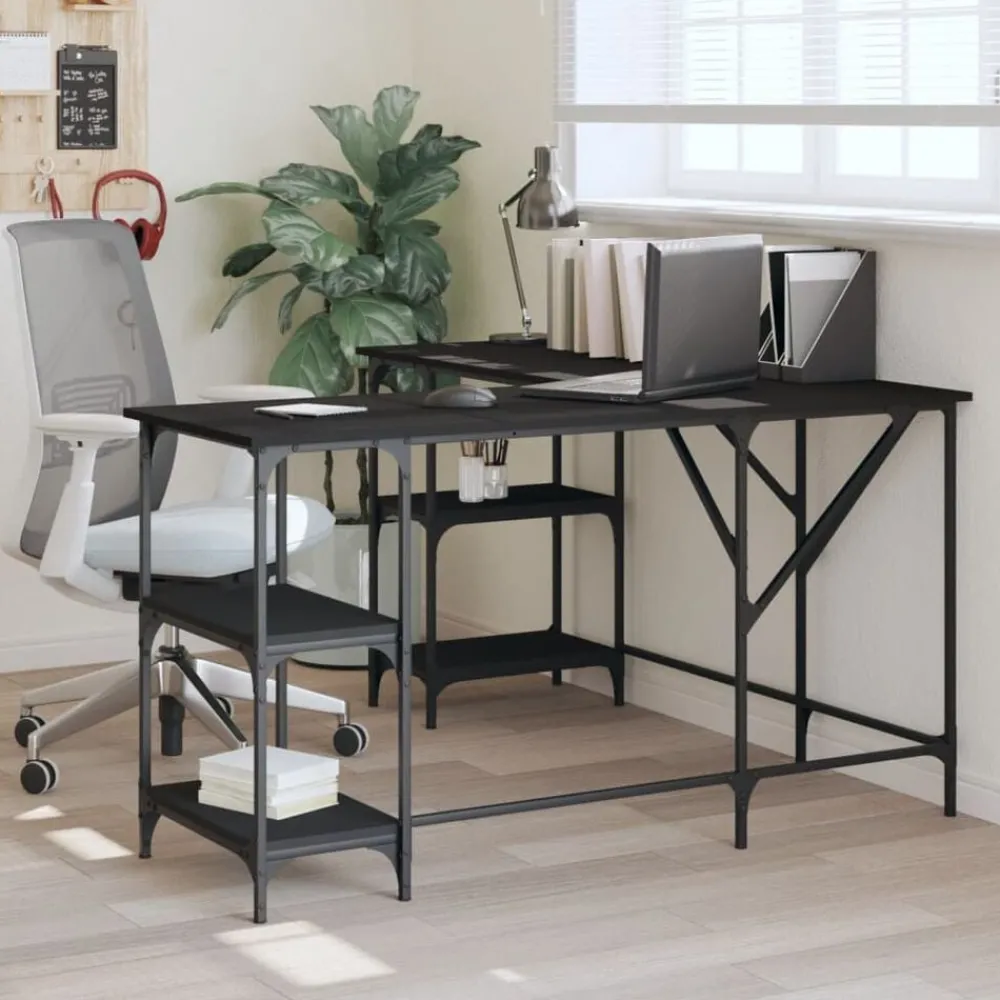 Bureau 139x139x75 cm bewerkt hout>vidaXL Best