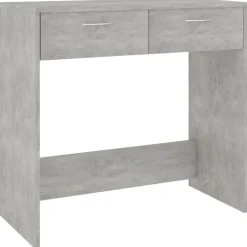 Kantoormeubelen*vidaXL Bureau 80x40x75 cm bewerkt hout Betongrijs